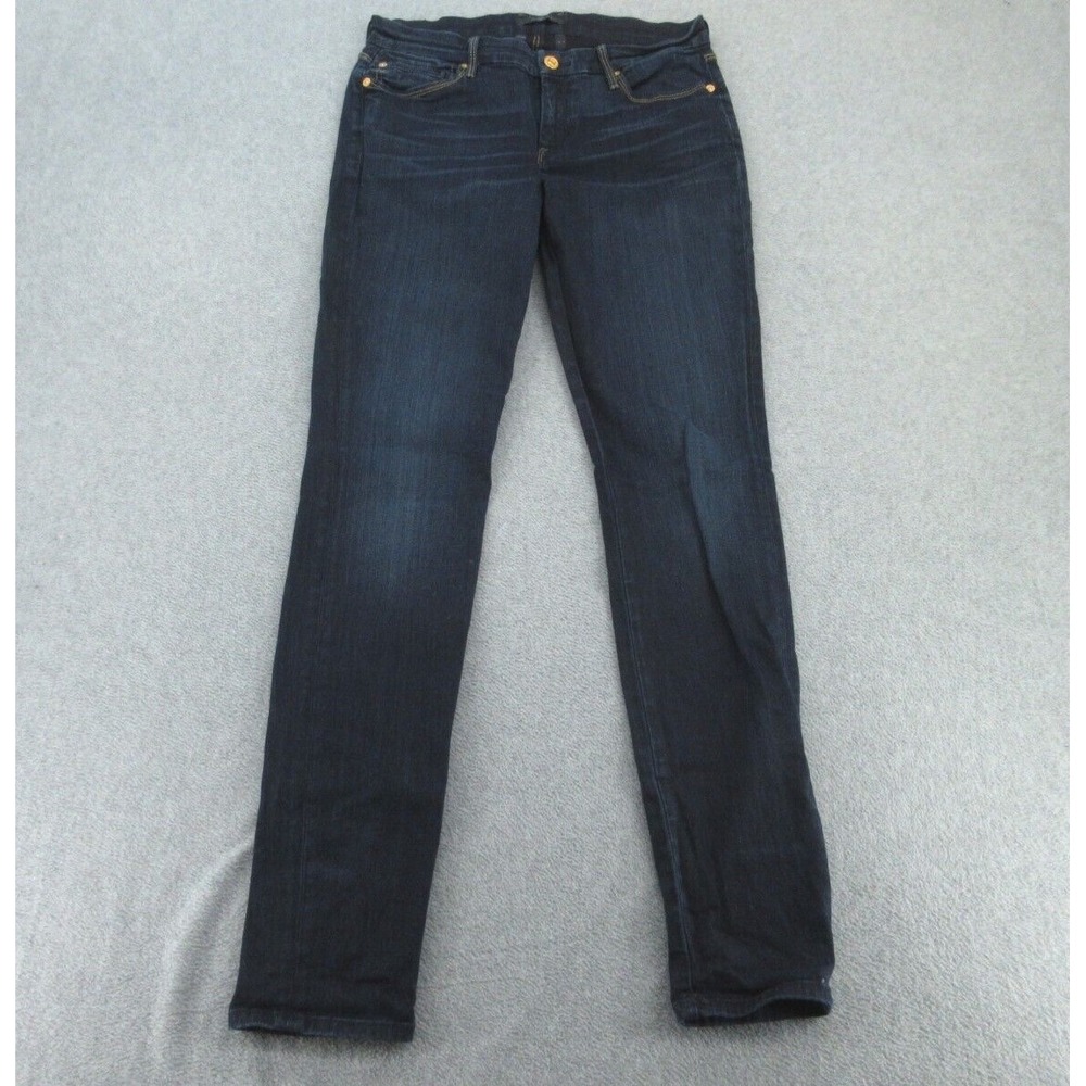 7 For All Mankind Womens Jeans Slim Dark Wash Indigo Stretch Denim 28